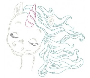 Stickdatei - Baby Unicorn LineArt 2